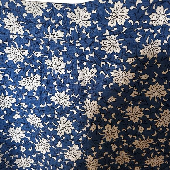 J. CREW Women’s Floral 100% Cotton Sky Blue White Black Lined Shorts Size 16 - Picture 4 of 9